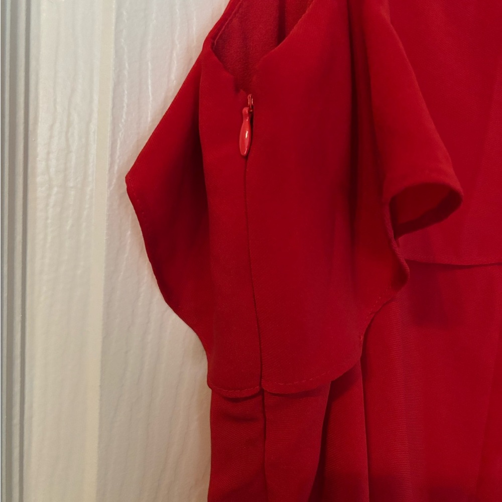 Adelyn Rae, Red Asymmetrical Dress, Size Large - Picture 5 of 8